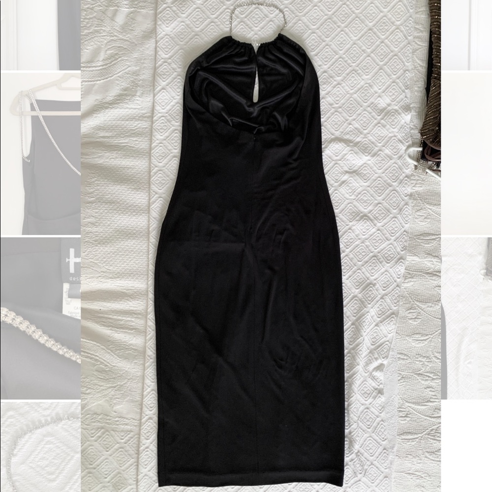 Halston Heritage Black Midi Dress